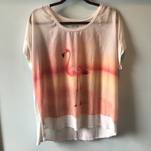 Women’s satin flamingo blouse